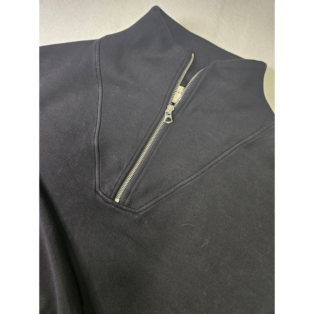 Varley Half Zip Pullover Women Large Black Mock Neck Sweatshirt Viscose Blend